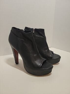 Elizabeth And James E-Break Platform Stiletto Heel Leather Black Side Zip 9.5B